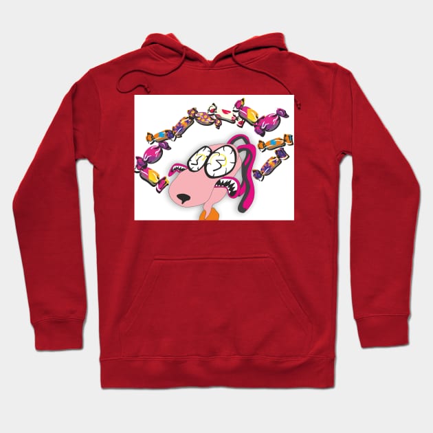 Crazy Rabbit and Candies Hoodie by MeditativeLook